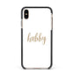 Hubby Apple iPhone Xs Max Impact Case Black Edge on Gold Phone