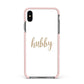Hubby Apple iPhone Xs Max Impact Case Pink Edge on Black Phone