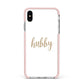 Hubby Apple iPhone Xs Max Impact Case Pink Edge on Silver Phone