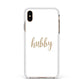 Hubby Apple iPhone Xs Max Impact Case White Edge on Gold Phone
