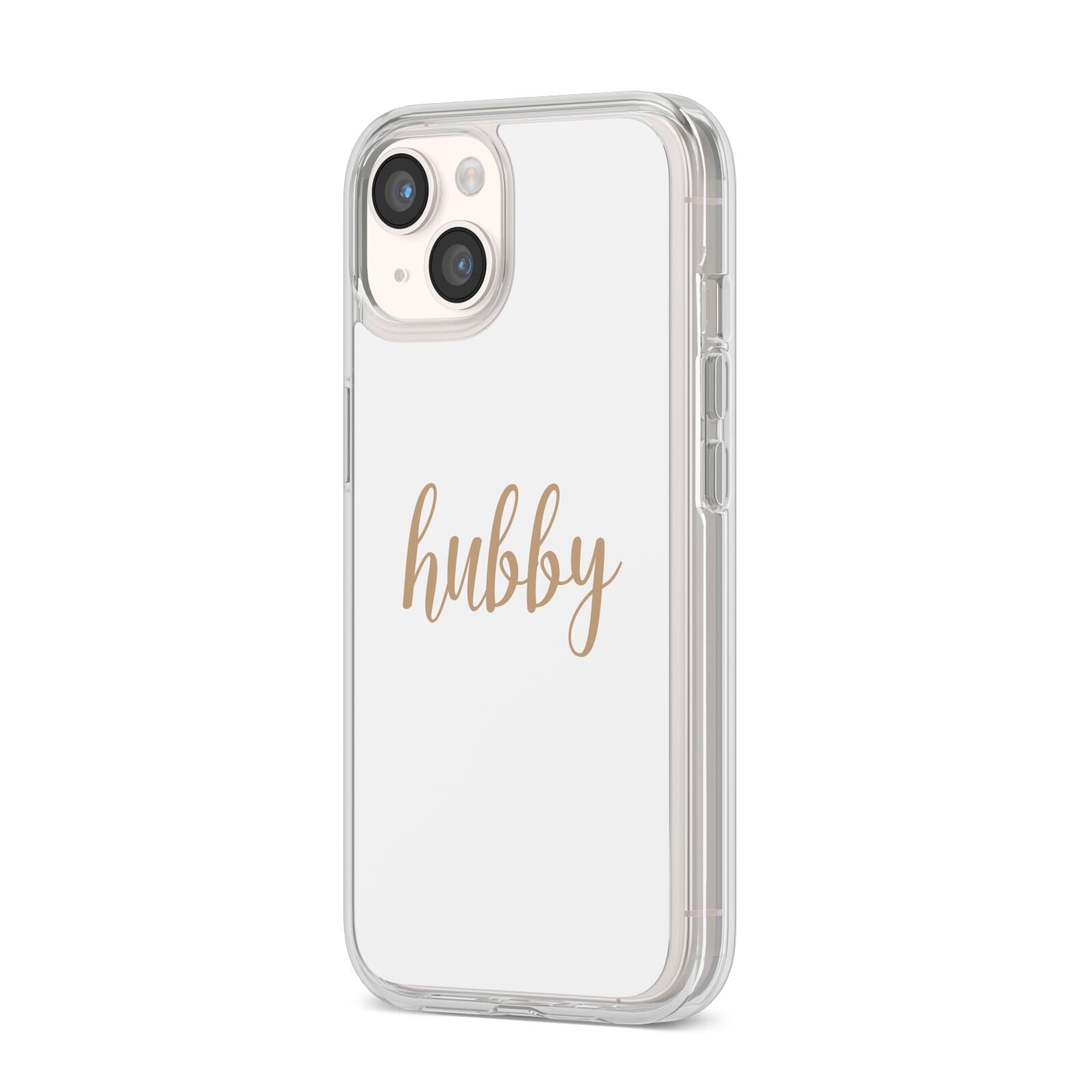 Hubby iPhone 14 Clear Tough Case Starlight Angled Image