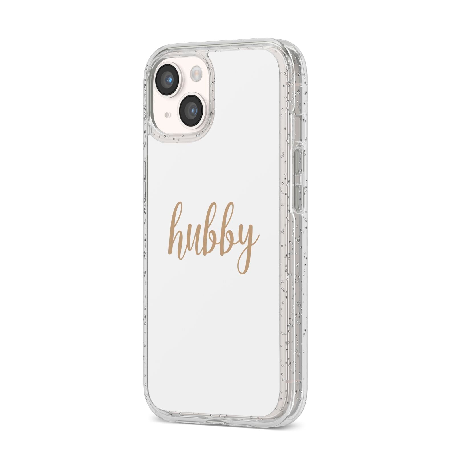 Hubby iPhone 14 Glitter Tough Case Starlight Angled Image