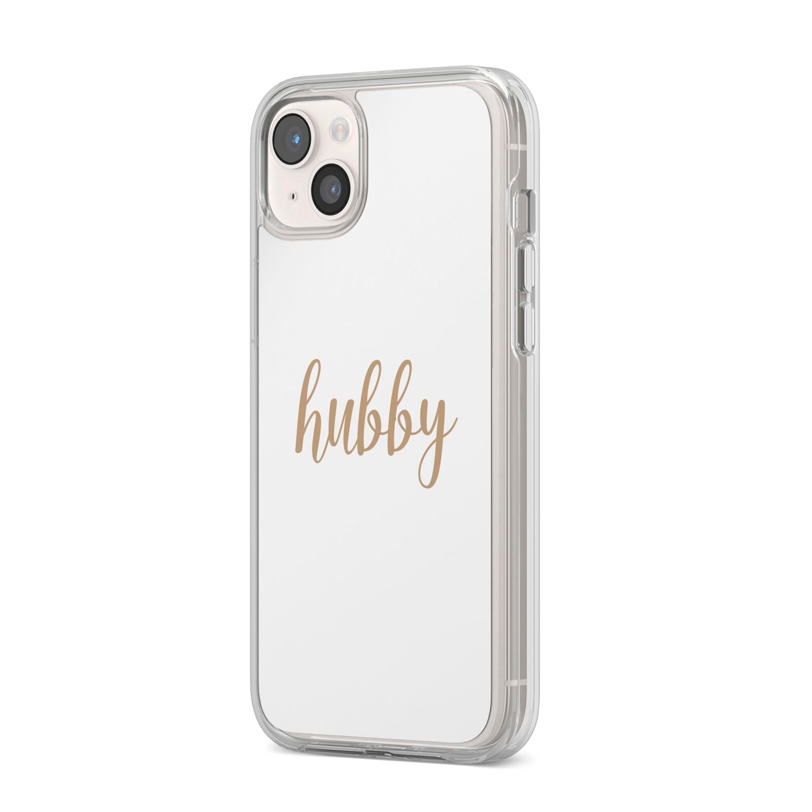 Hubby iPhone 14 Plus Clear Tough Case Starlight Angled Image