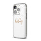 Hubby iPhone 14 Pro Clear Tough Case Silver Angled Image