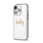 Hubby iPhone 14 Pro Glitter Tough Case Silver Angled Image