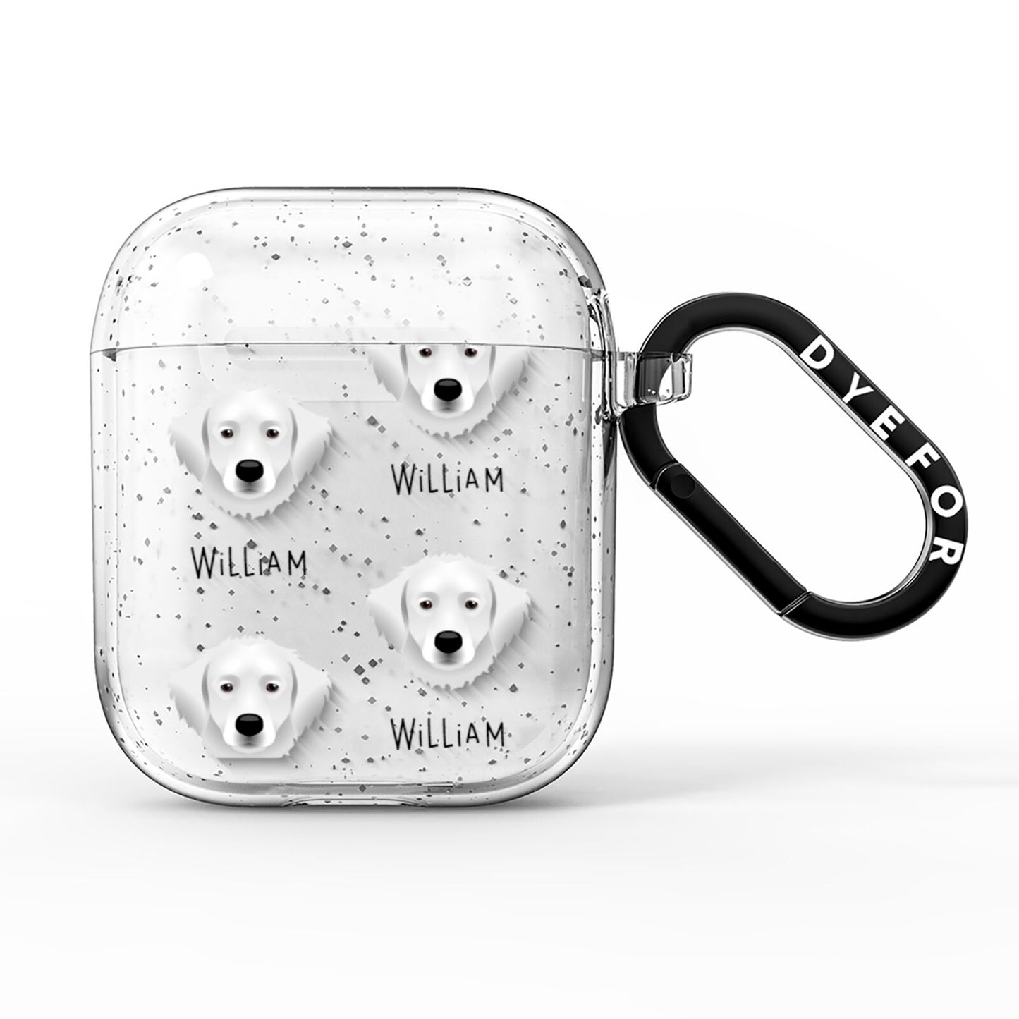 Hungarian Kuvasz Icon with Name AirPods Glitter Case