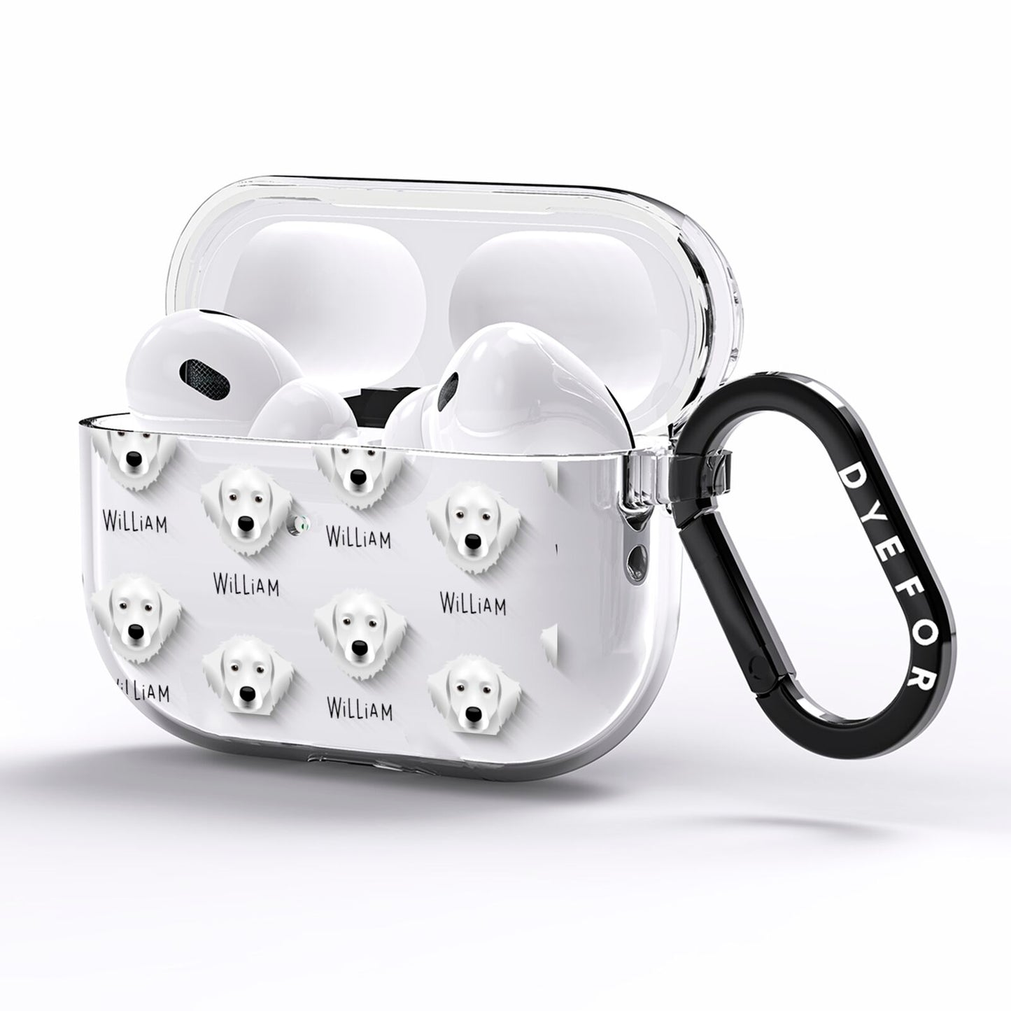 Hungarian Kuvasz Icon with Name AirPods Pro Clear Case Side Image