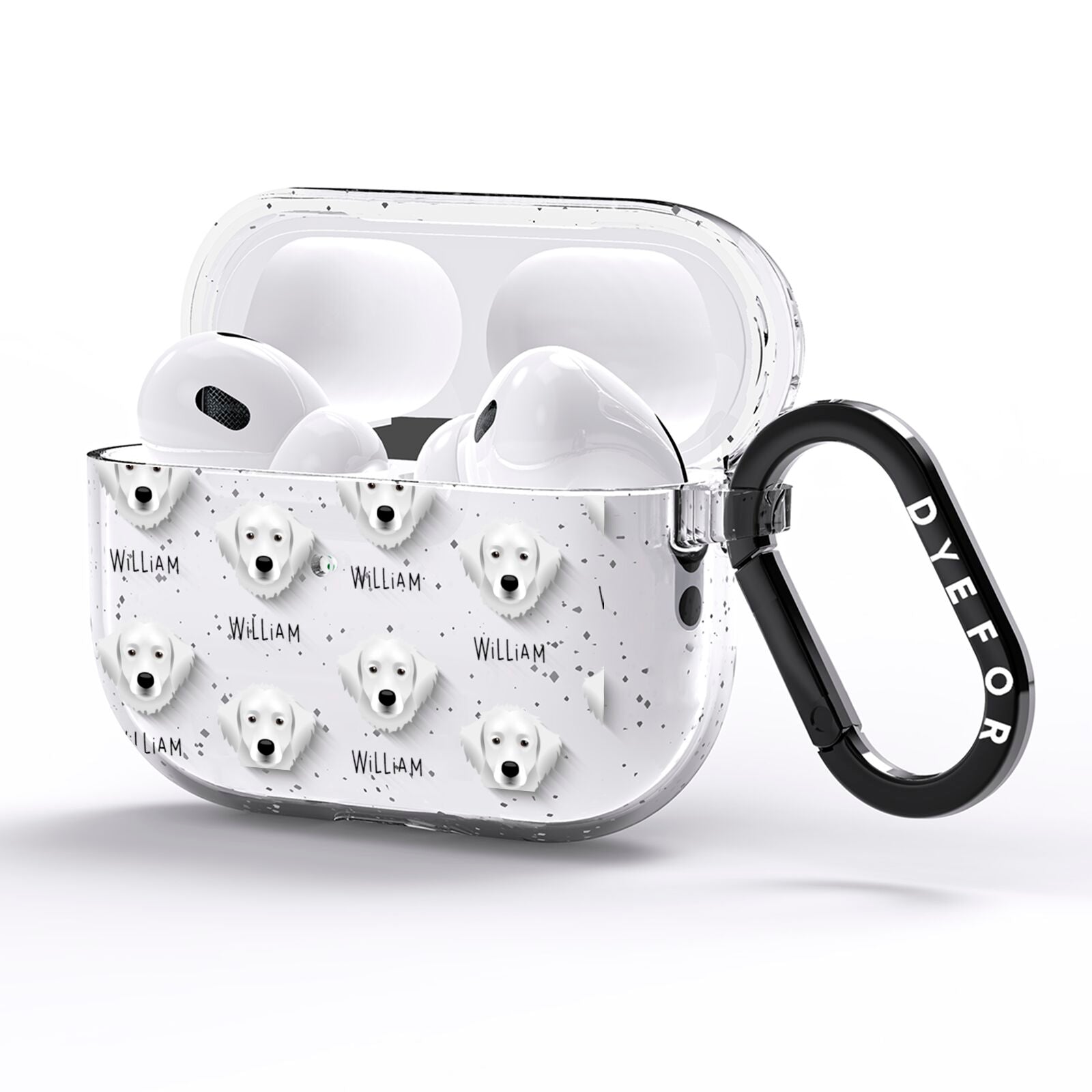 Hungarian Kuvasz Icon with Name AirPods Pro Glitter Case Side Image