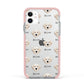 Hungarian Kuvasz Icon with Name Apple iPhone 11 in White with Pink Impact Case