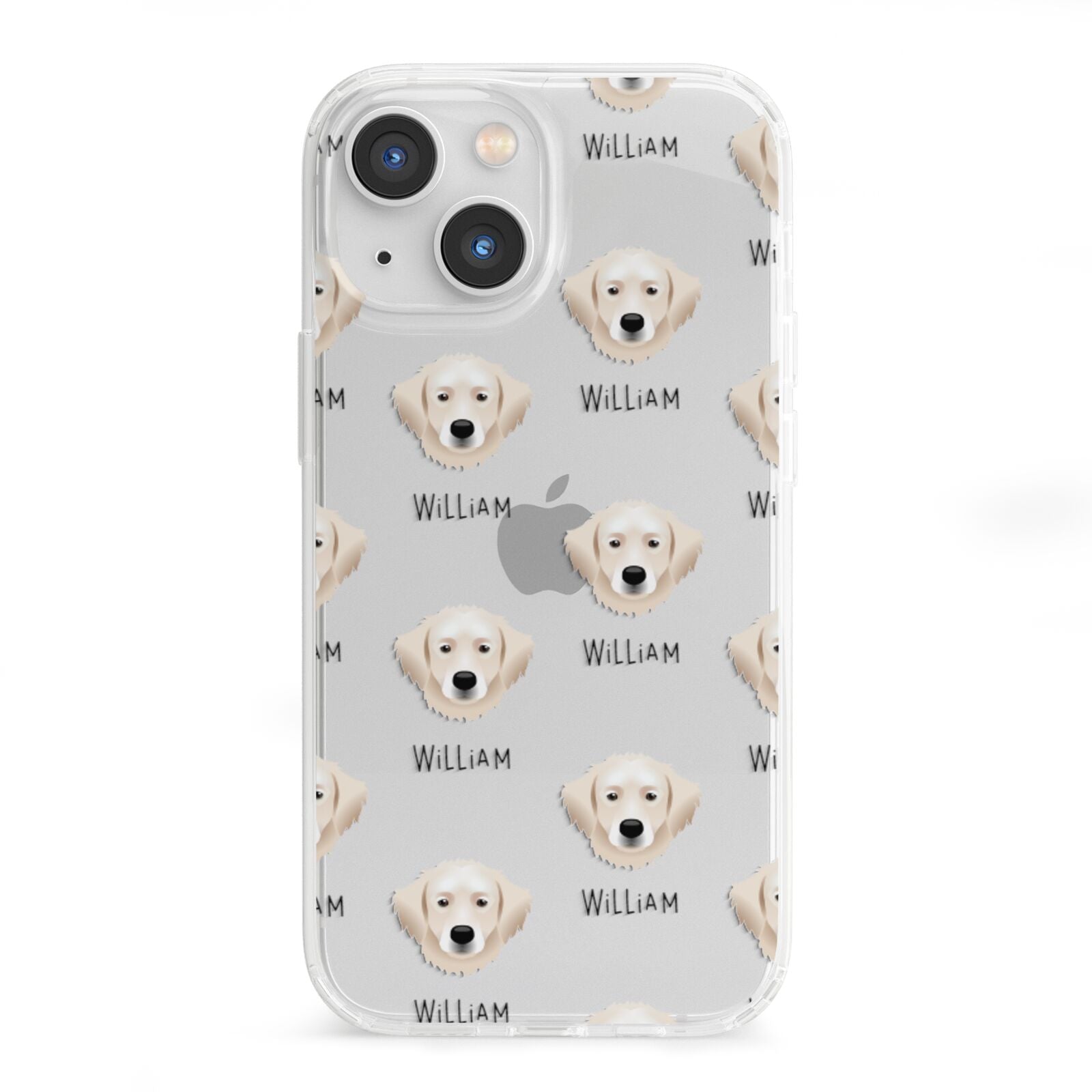 Hungarian Kuvasz Icon with Name iPhone 13 Mini Clear Bumper Case