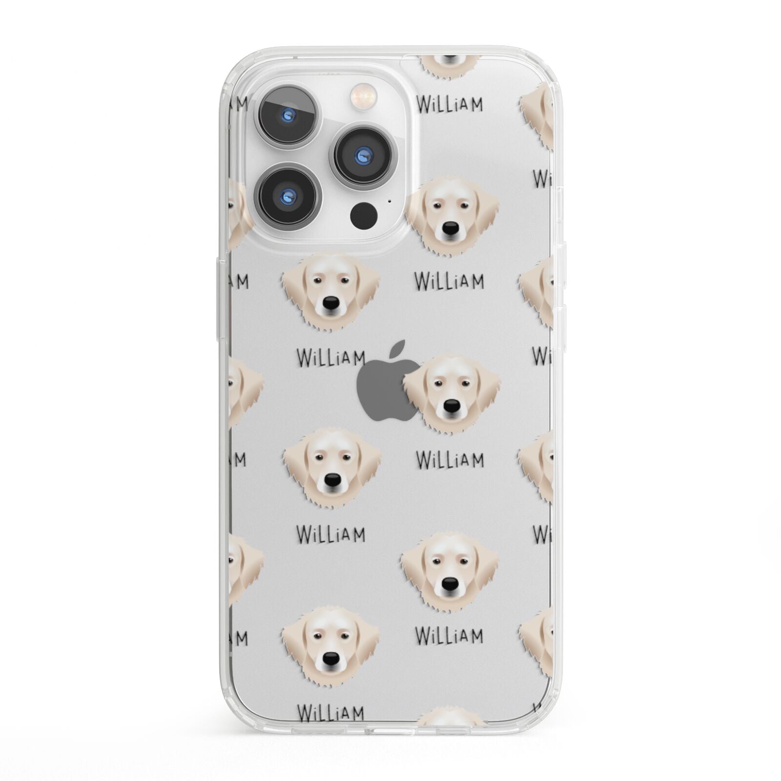 Hungarian Kuvasz Icon with Name iPhone 13 Pro Clear Bumper Case