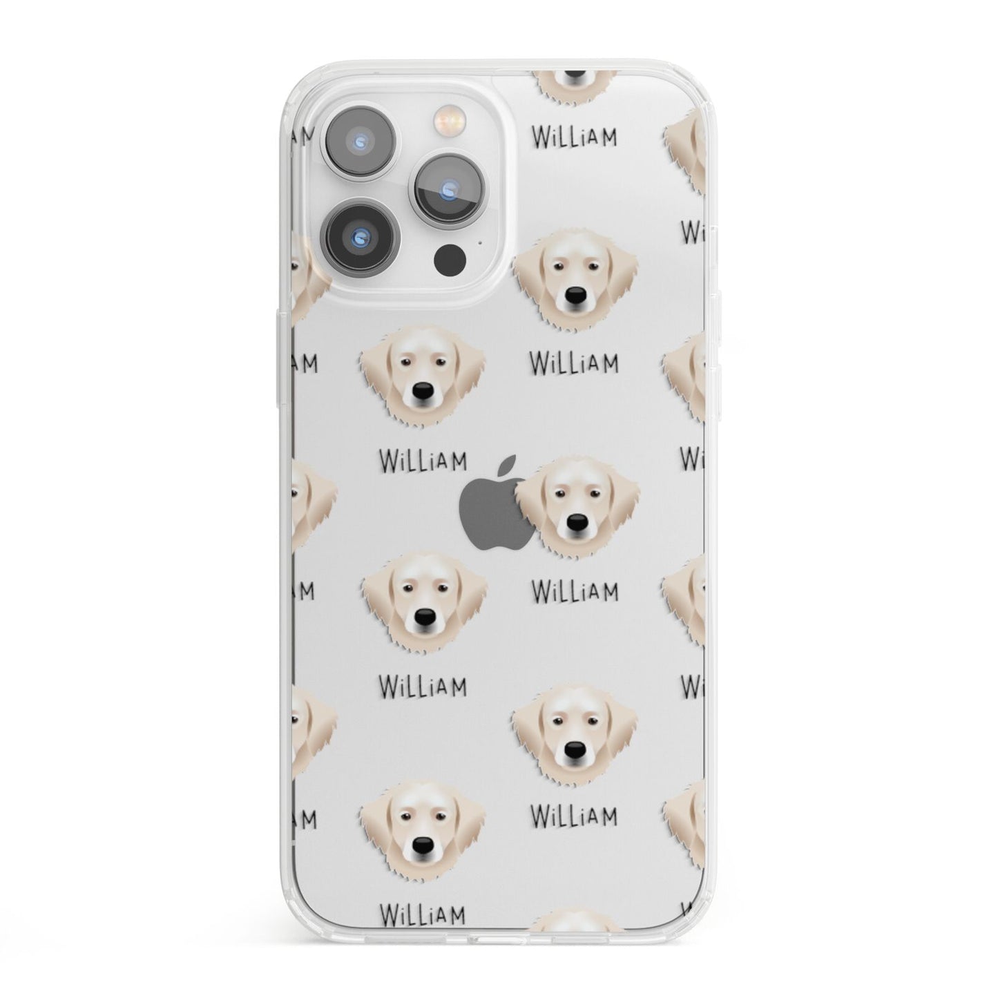 Hungarian Kuvasz Icon with Name iPhone 13 Pro Max Clear Bumper Case