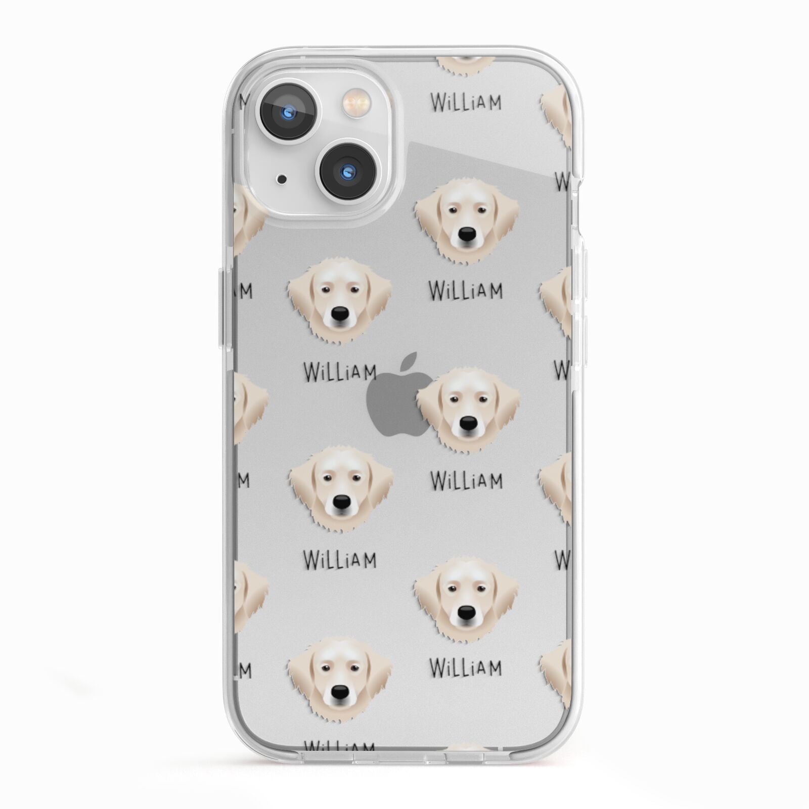 Hungarian Kuvasz Icon with Name iPhone 13 TPU Impact Case with White Edges