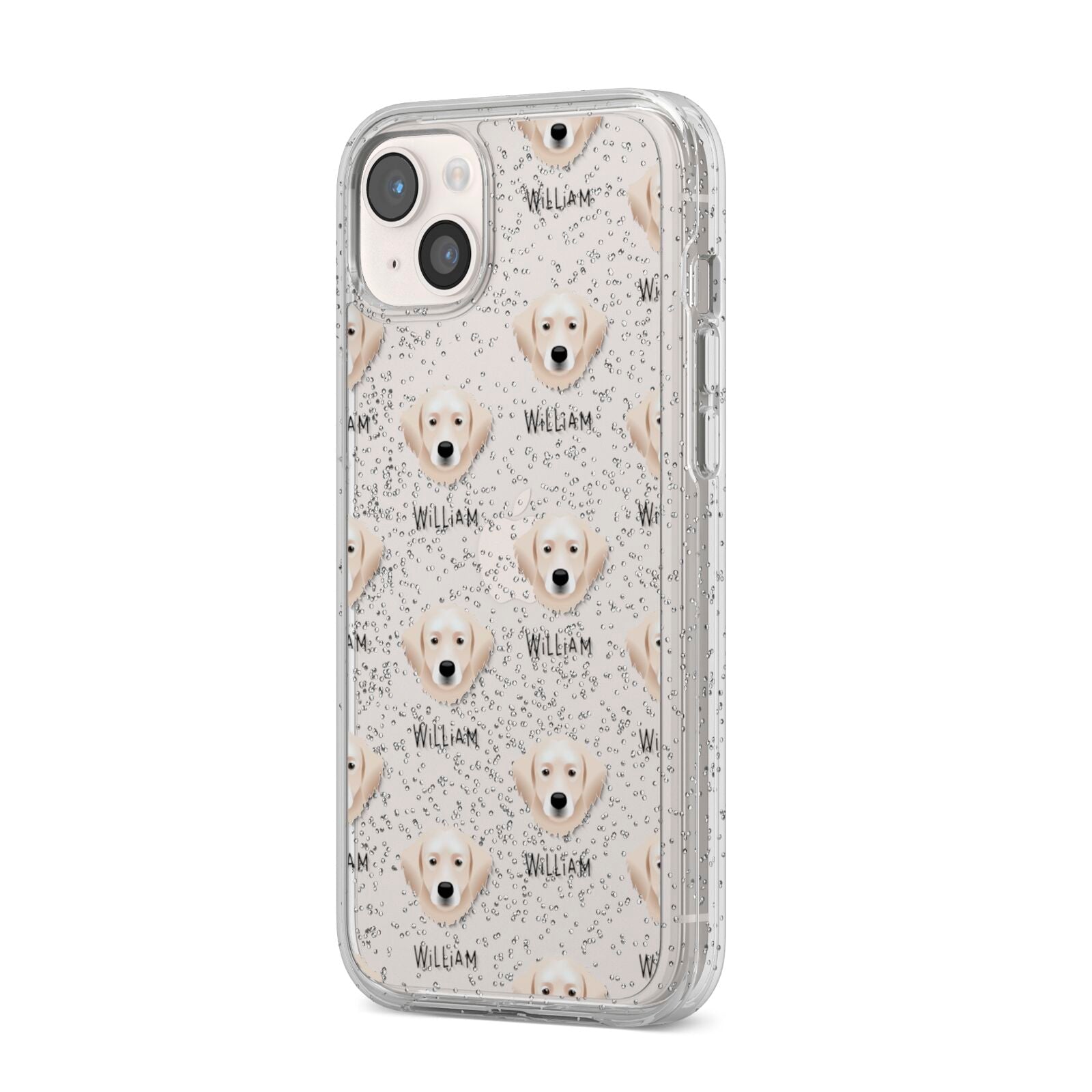 Hungarian Kuvasz Icon with Name iPhone 14 Plus Glitter Tough Case Starlight Angled Image