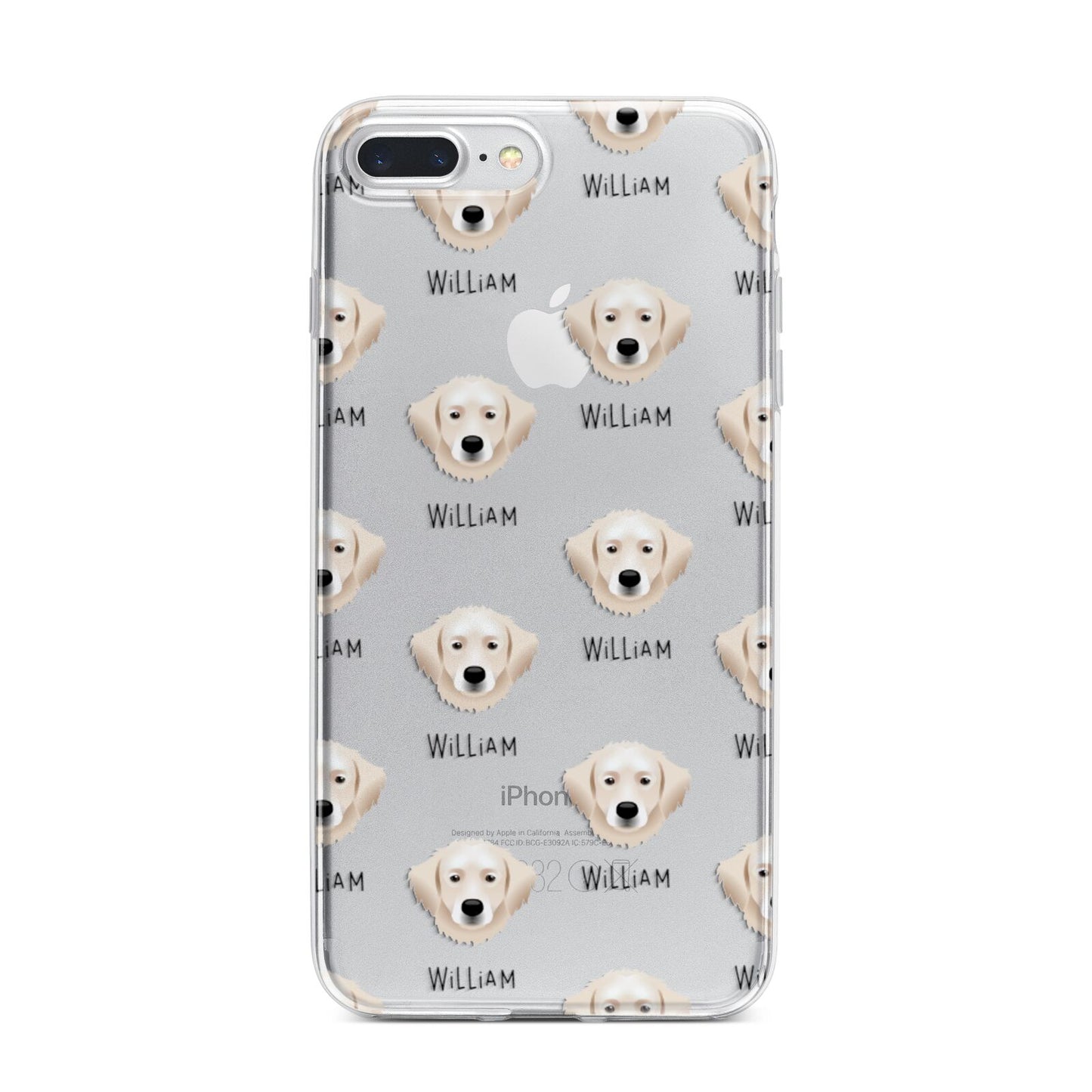 Hungarian Kuvasz Icon with Name iPhone 7 Plus Bumper Case on Silver iPhone