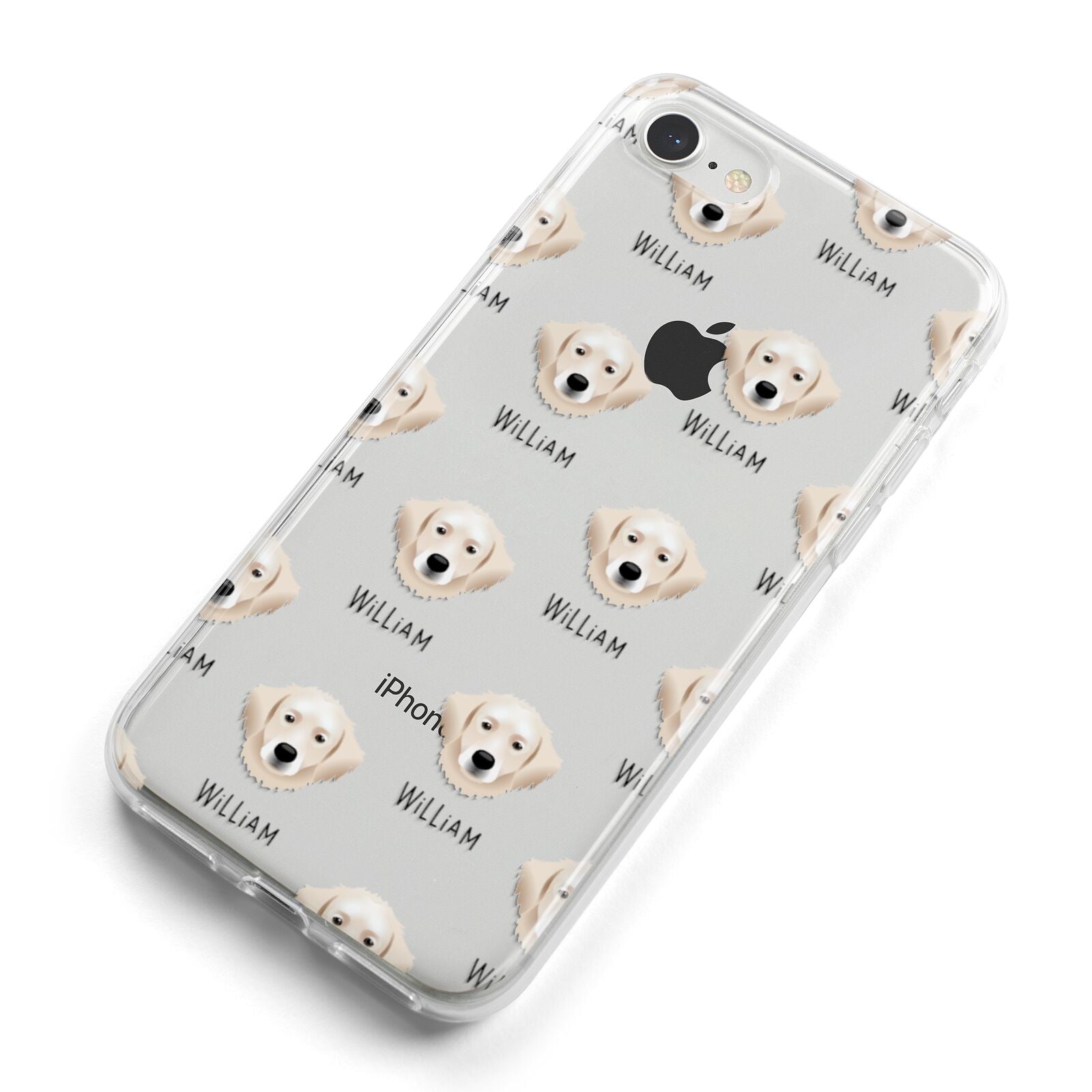 Hungarian Kuvasz Icon with Name iPhone 8 Bumper Case on Silver iPhone Alternative Image