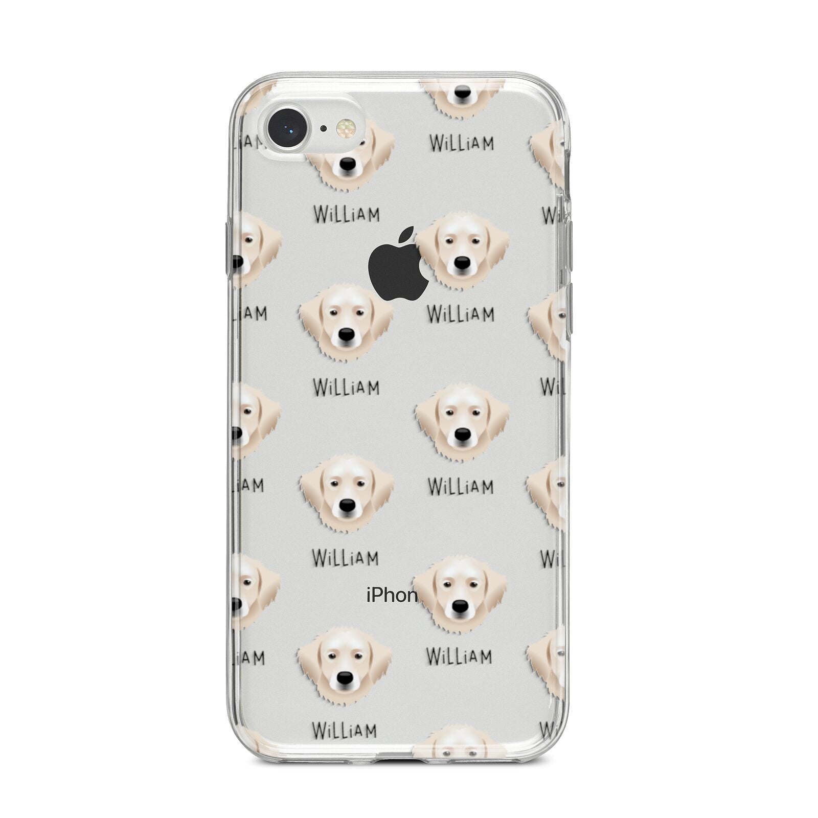 Hungarian Kuvasz Icon with Name iPhone 8 Bumper Case on Silver iPhone
