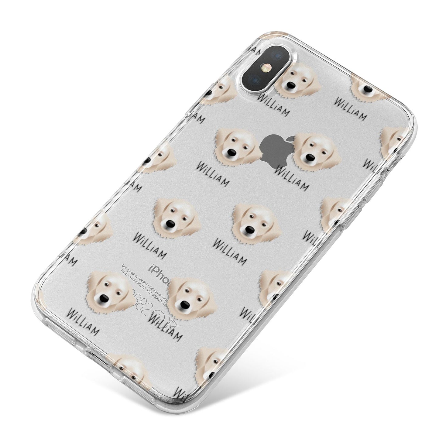 Hungarian Kuvasz Icon with Name iPhone X Bumper Case on Silver iPhone