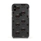 Hungarian Puli Icon with Name Apple iPhone Xs Impact Case Black Edge on Black Phone