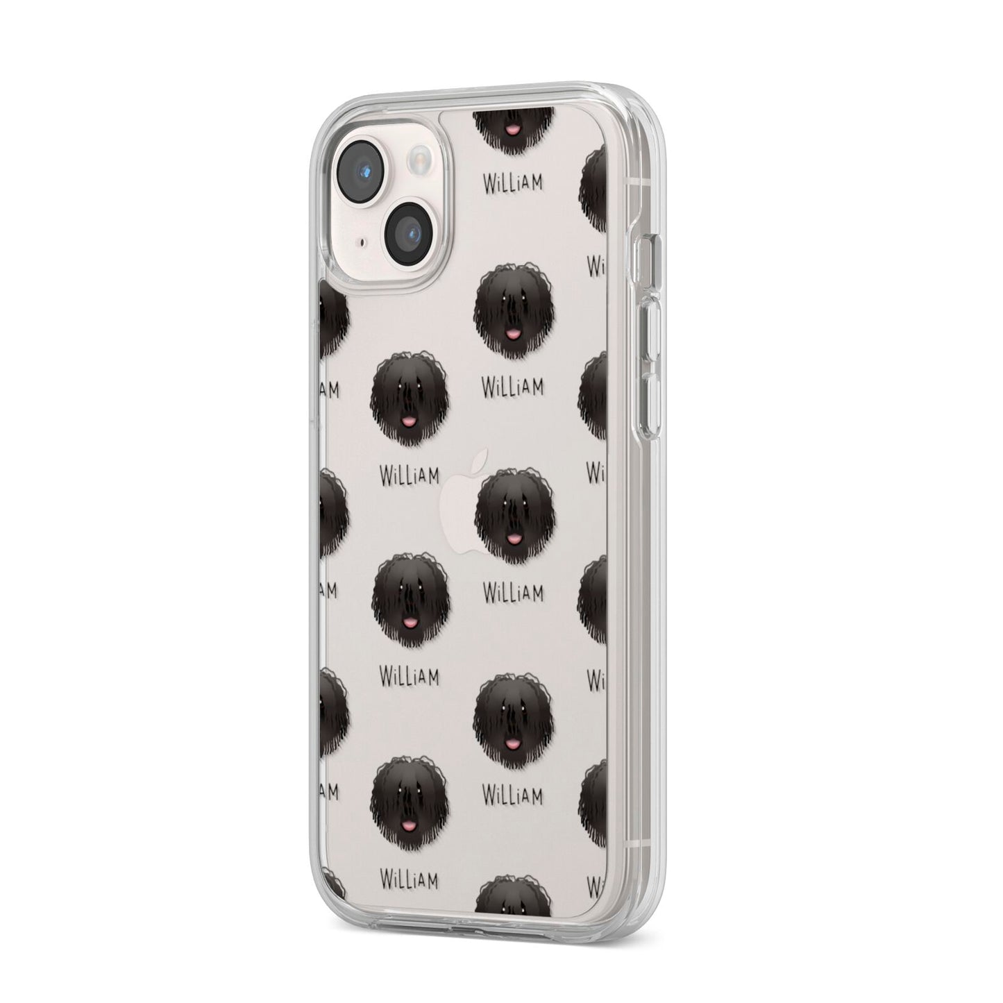 Hungarian Puli Icon with Name iPhone 14 Plus Clear Tough Case Starlight Angled Image