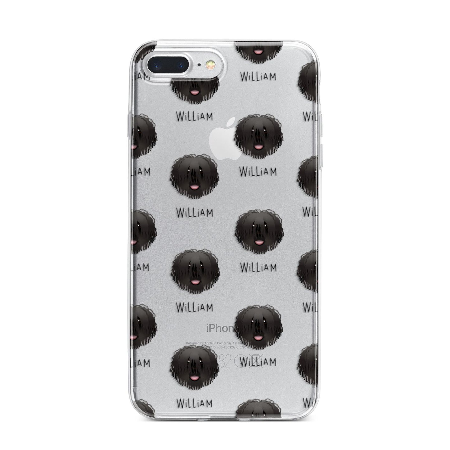 Hungarian Puli Icon with Name iPhone 7 Plus Bumper Case on Silver iPhone