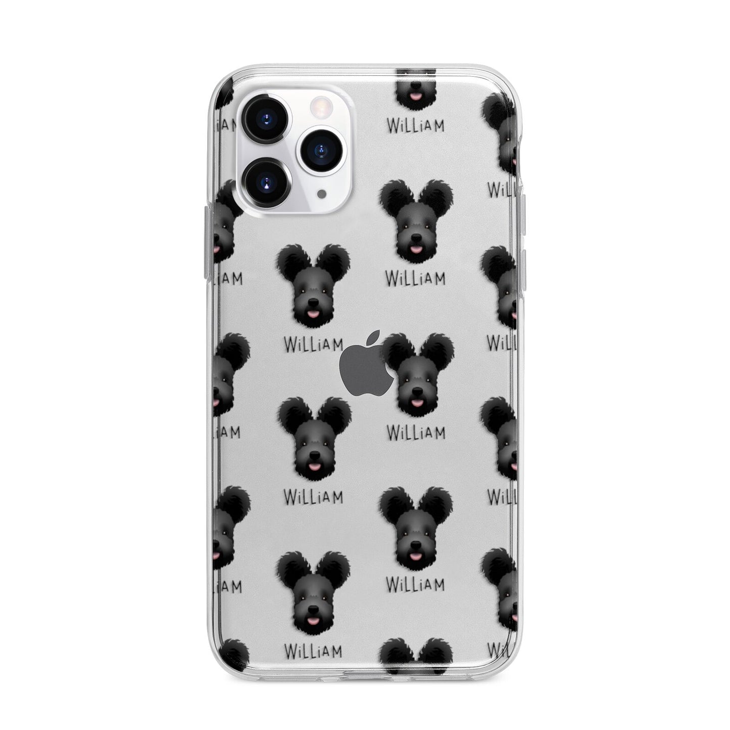 Hungarian Pumi Icon with Name Apple iPhone 11 Pro Max in Silver with Bumper Case