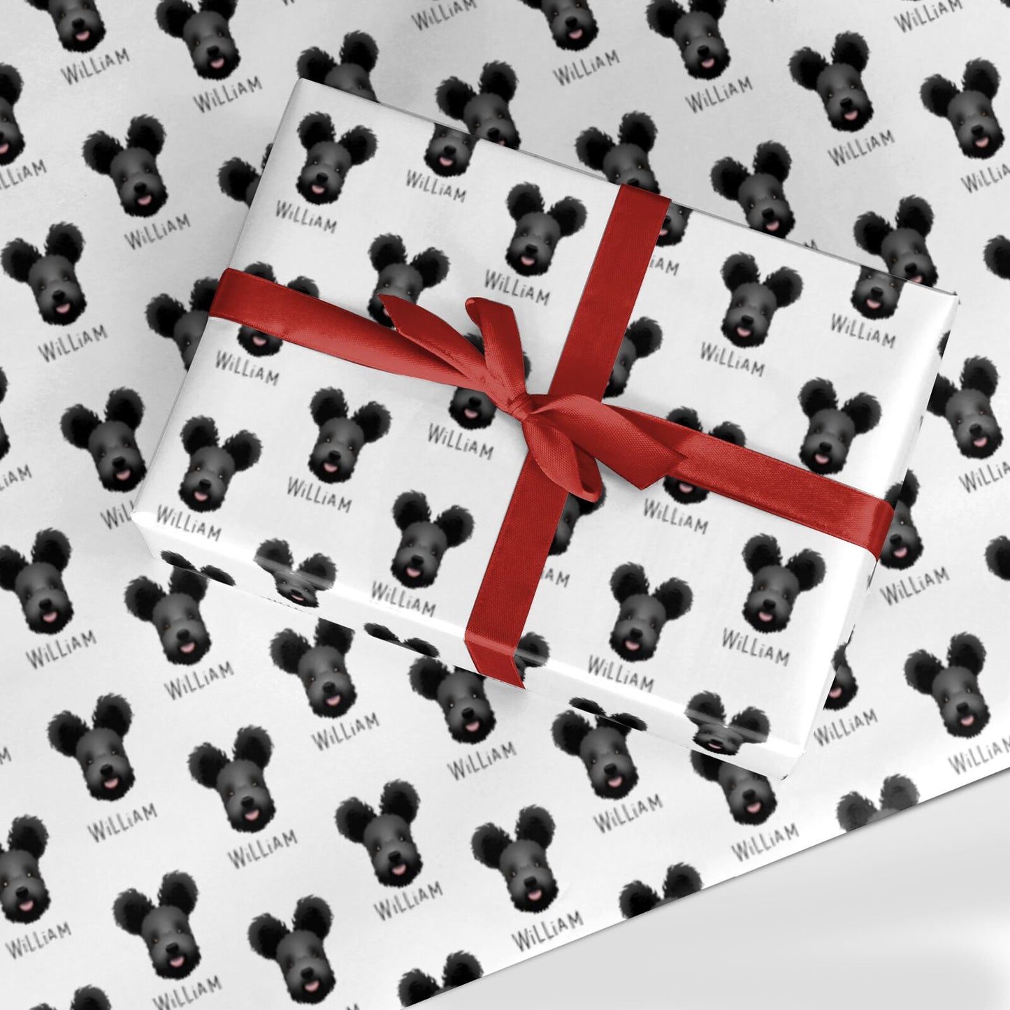 Hungarian Pumi Icon with Name Custom Wrapping Paper