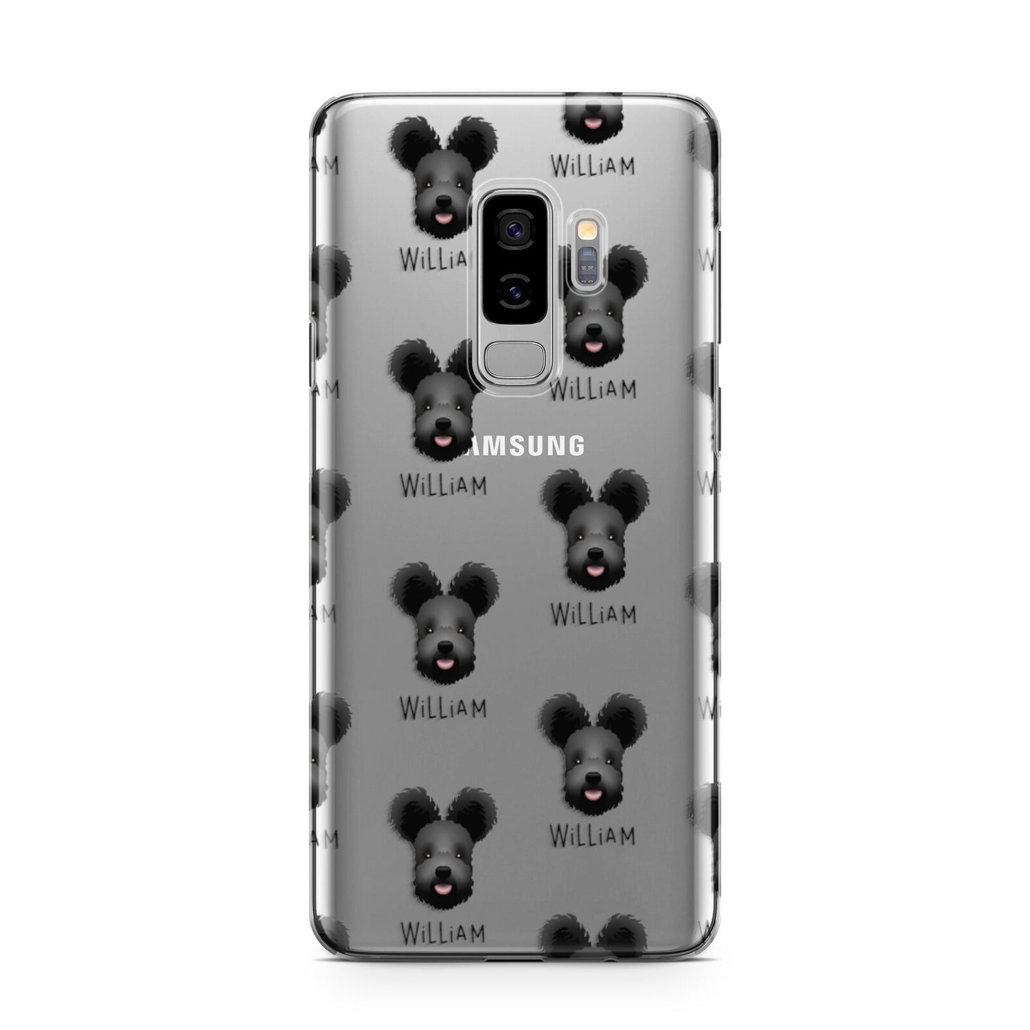 Hungarian Pumi Icon with Name Samsung Galaxy S9 Plus Case on Silver phone