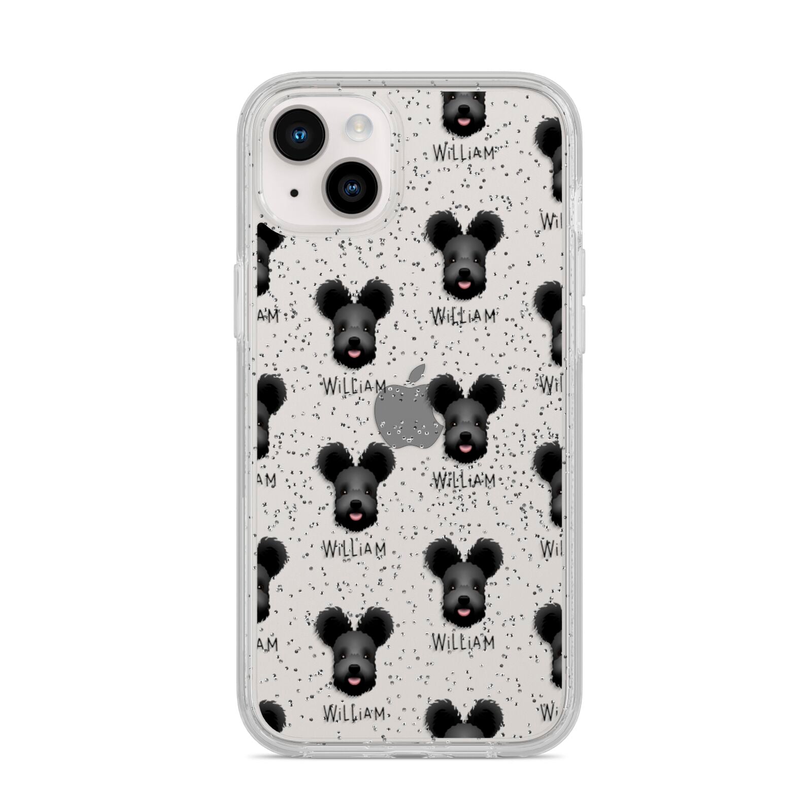 Hungarian Pumi Icon with Name iPhone 14 Plus Glitter Tough Case Starlight