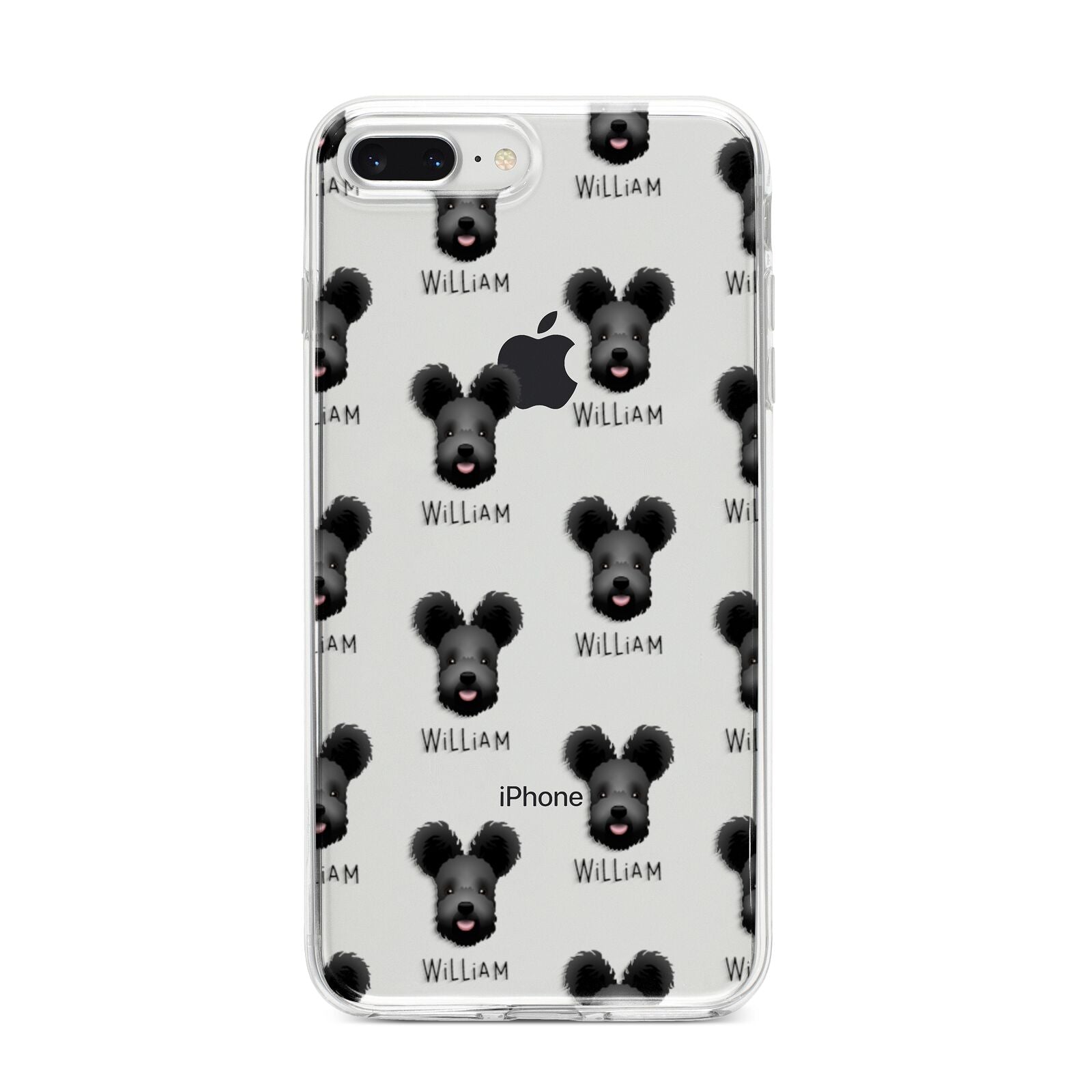 Hungarian Pumi Icon with Name iPhone 8 Plus Bumper Case on Silver iPhone