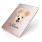 Hungarian Pumi Personalised Apple iPad Case on Rose Gold iPad Side View