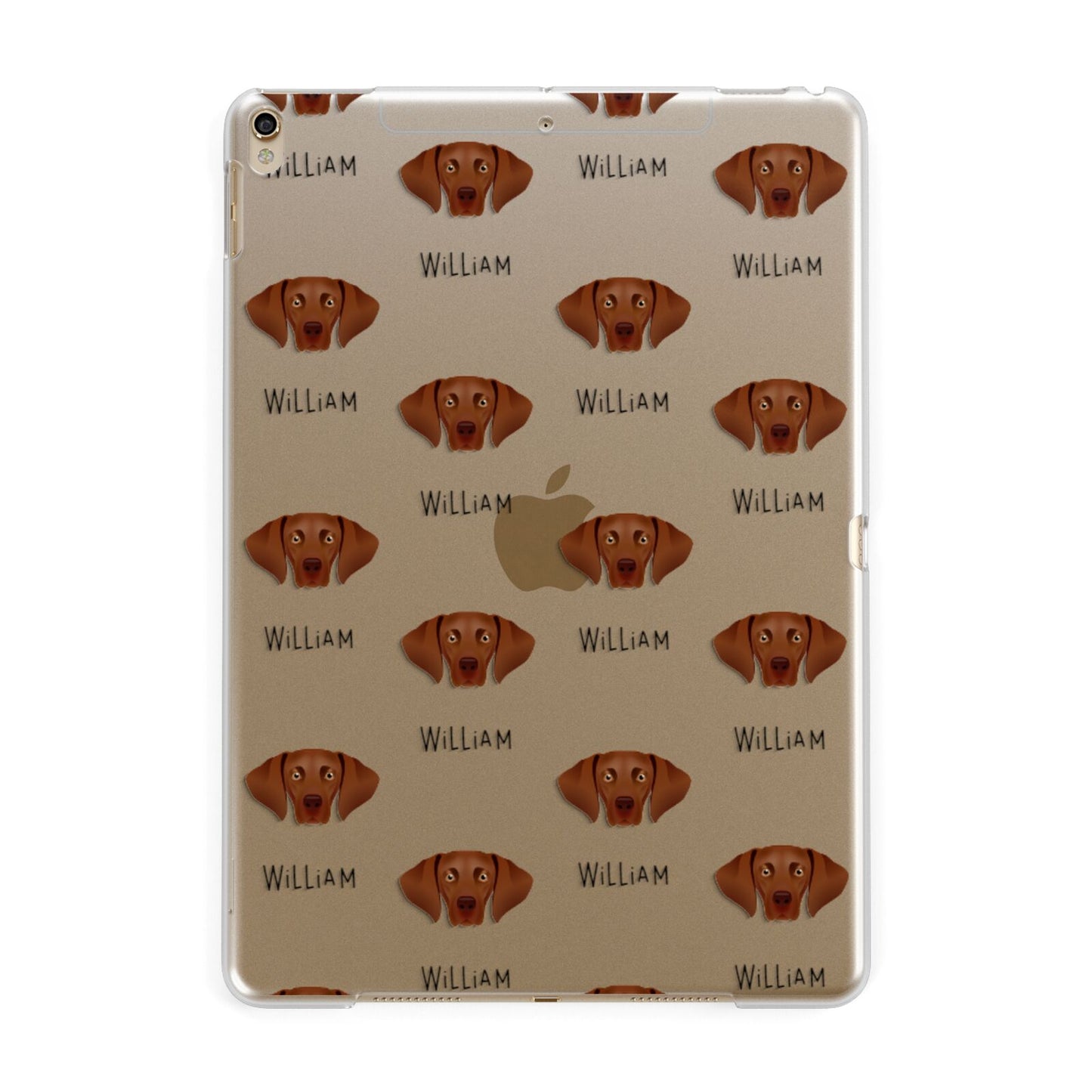 Hungarian Vizsla Icon with Name Apple iPad Gold Case