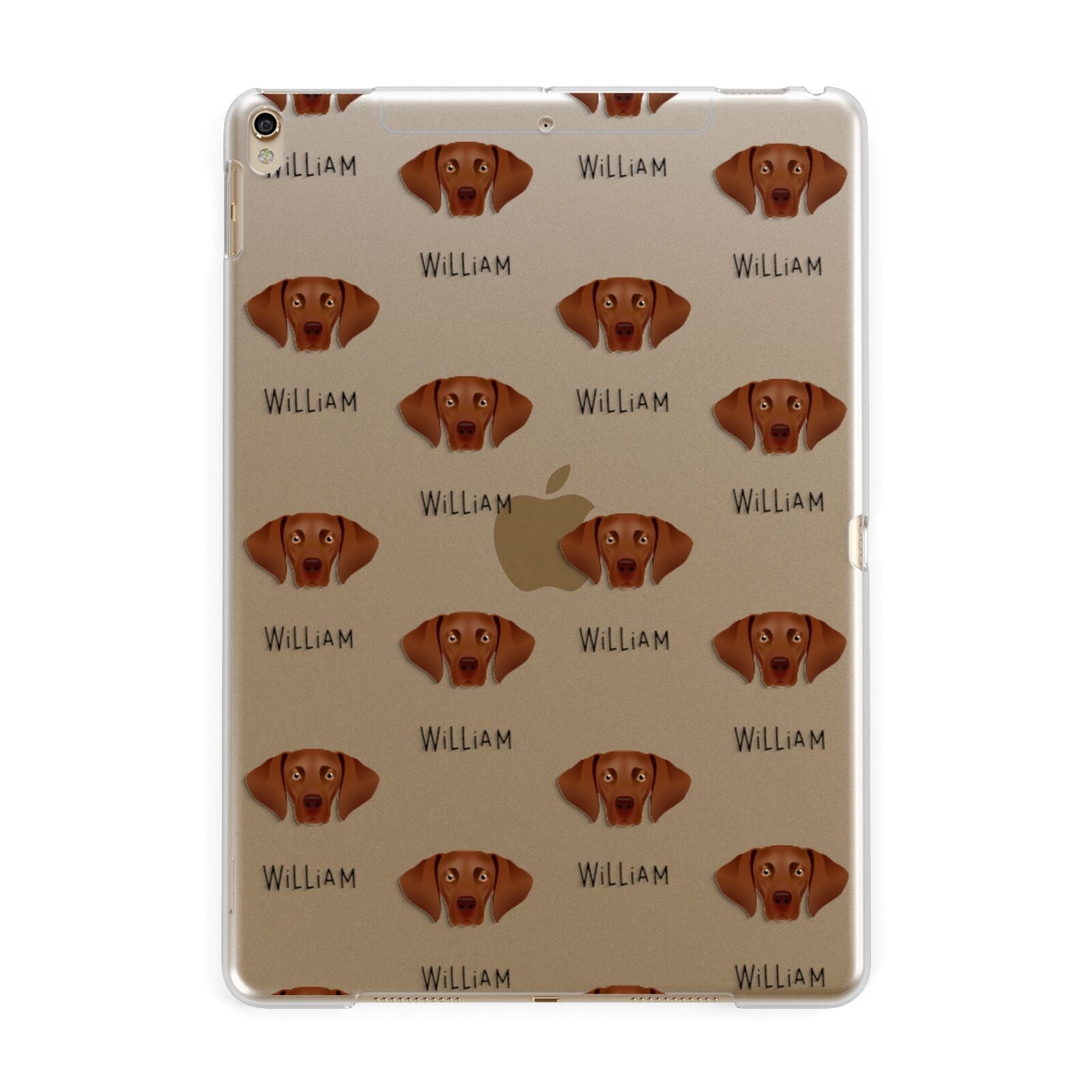 Hungarian Vizsla Icon with Name Apple iPad Gold Case