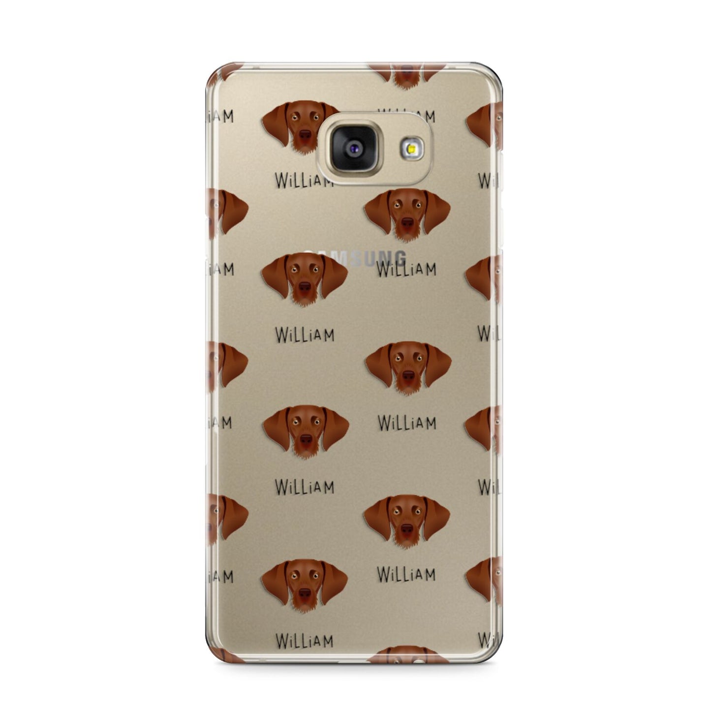 Hungarian Vizsla Icon with Name Samsung Galaxy A9 2016 Case on gold phone