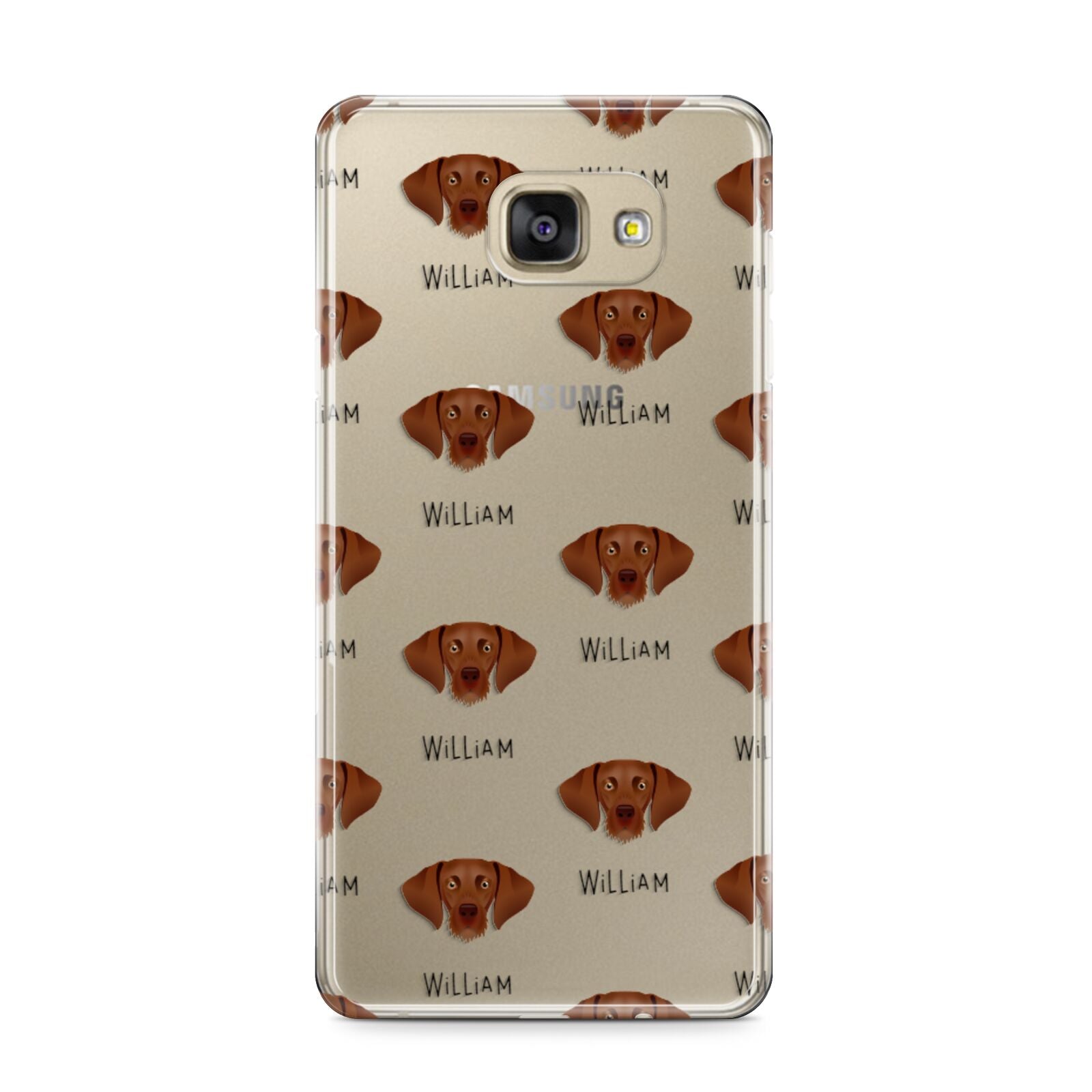 Hungarian Vizsla Icon with Name Samsung Galaxy A9 2016 Case on gold phone