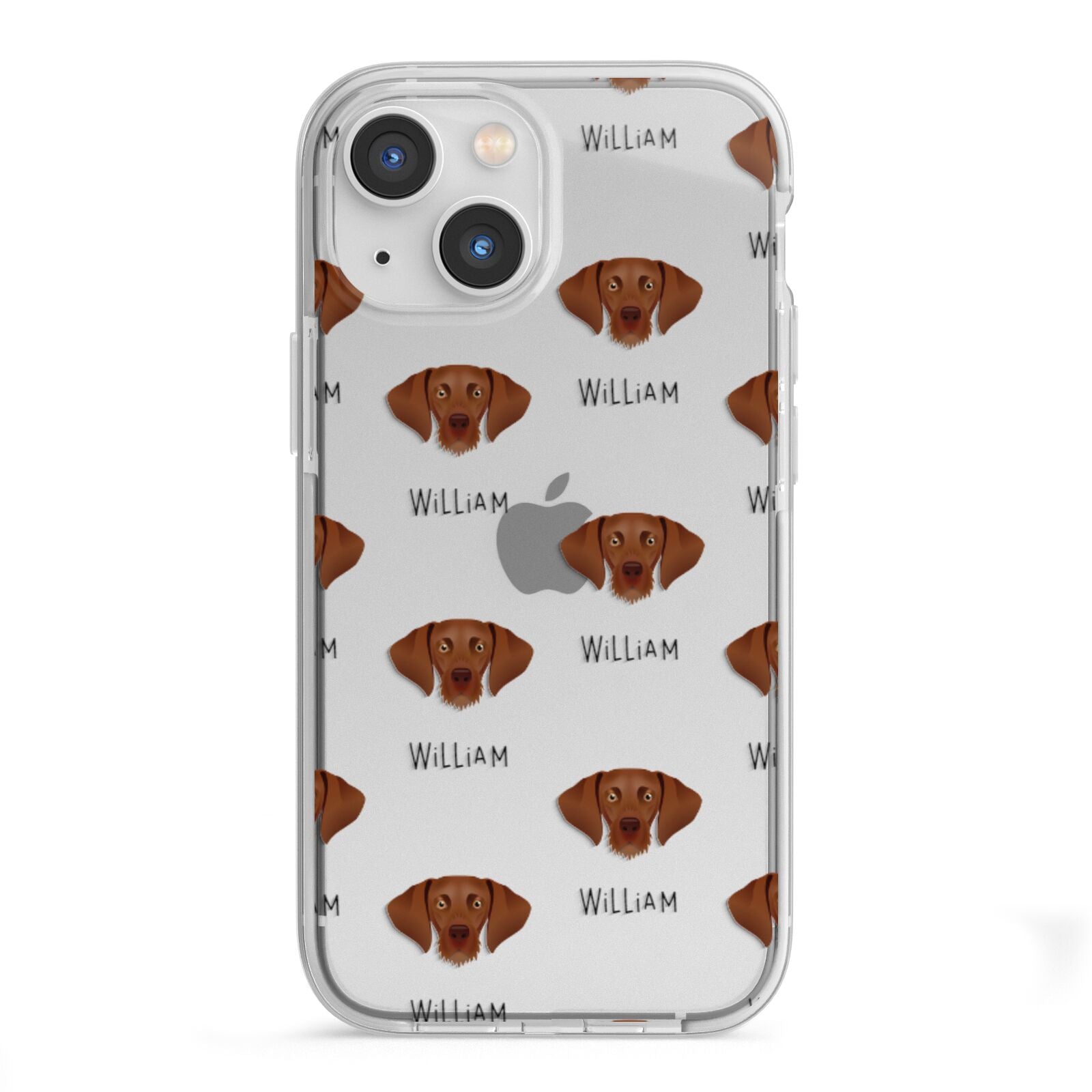 Hungarian Vizsla Icon with Name iPhone 13 Mini TPU Impact Case with White Edges