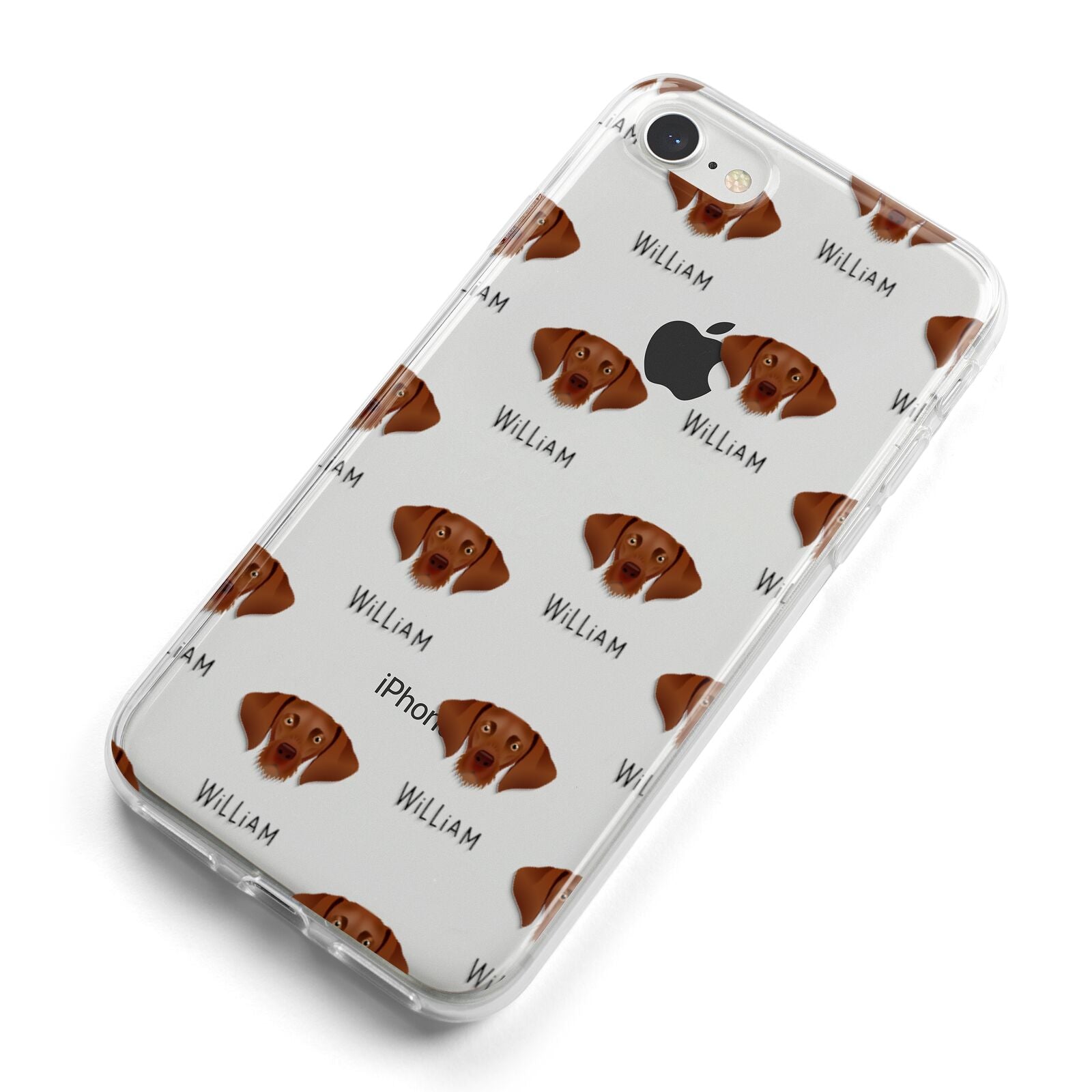 Hungarian Vizsla Icon with Name iPhone 8 Bumper Case on Silver iPhone Alternative Image