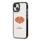 Hungarian Vizsla Personalised iPhone 13 Black Impact Case Side Angle on Silver phone