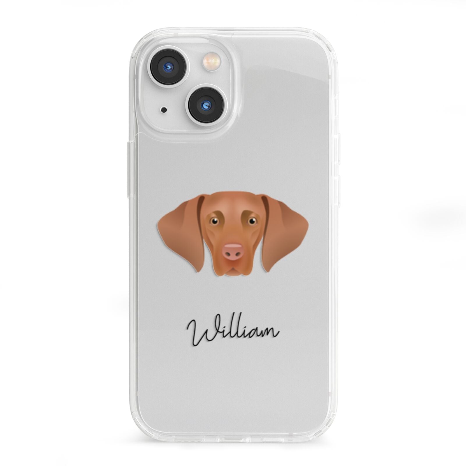 Hungarian Vizsla Personalised iPhone 13 Mini Clear Bumper Case