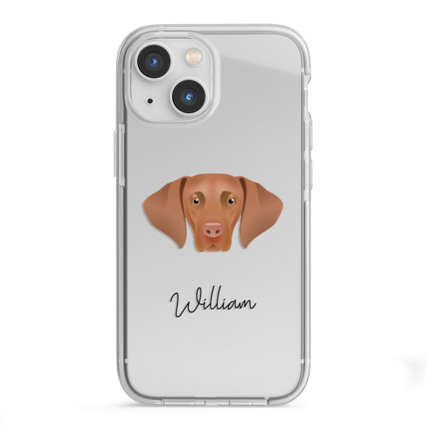 Hungarian Vizsla Personalised iPhone 13 Mini TPU Impact Case with White Edges