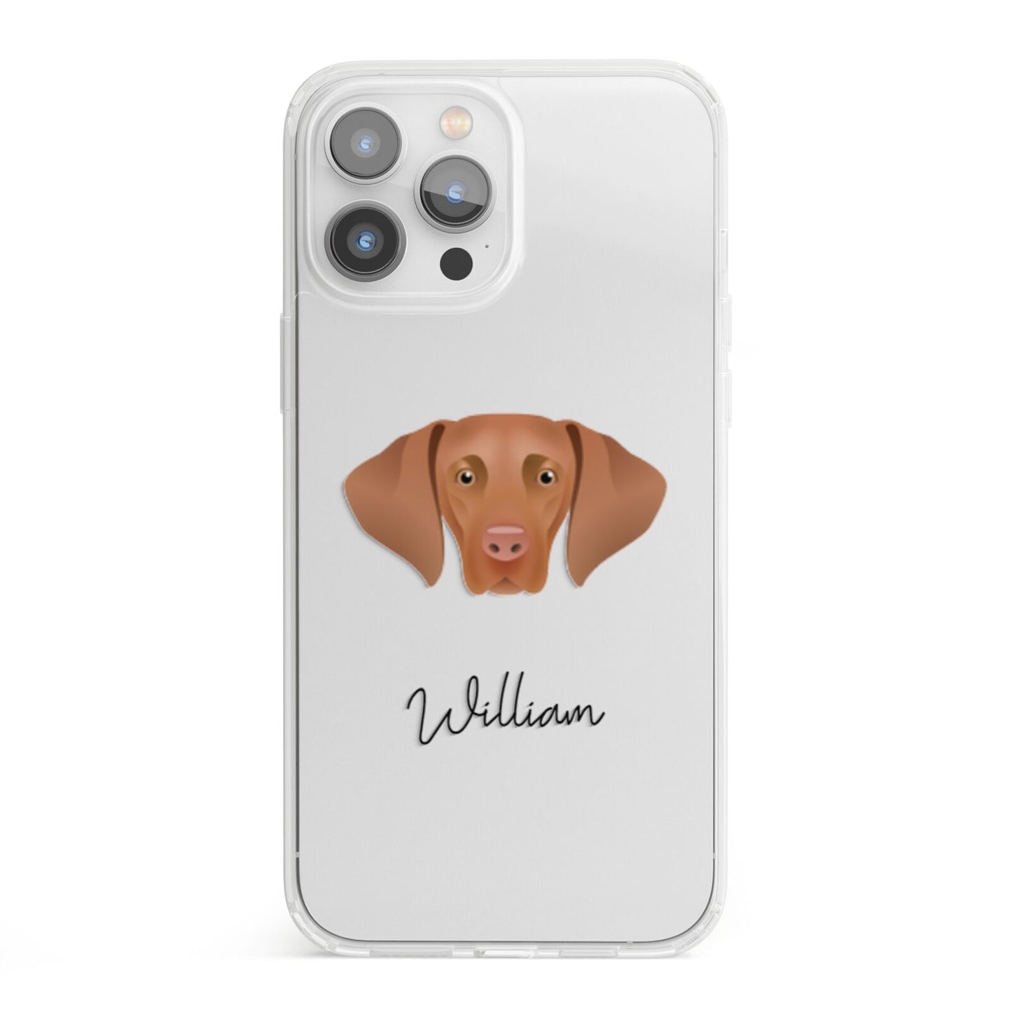 Hungarian Vizsla Personalised iPhone 13 Pro Max Clear Bumper Case