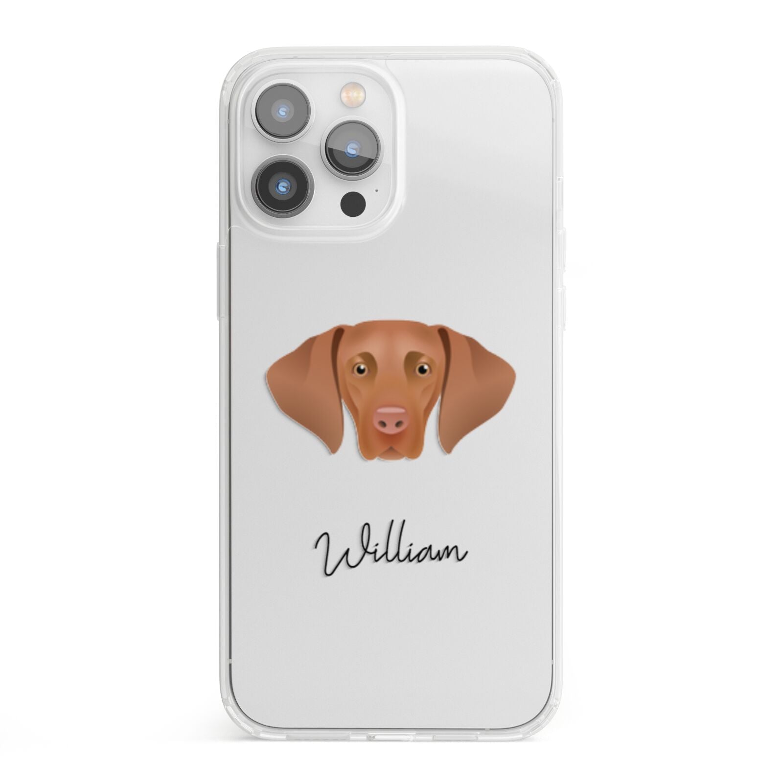 Hungarian Vizsla Personalised iPhone 13 Pro Max Clear Bumper Case