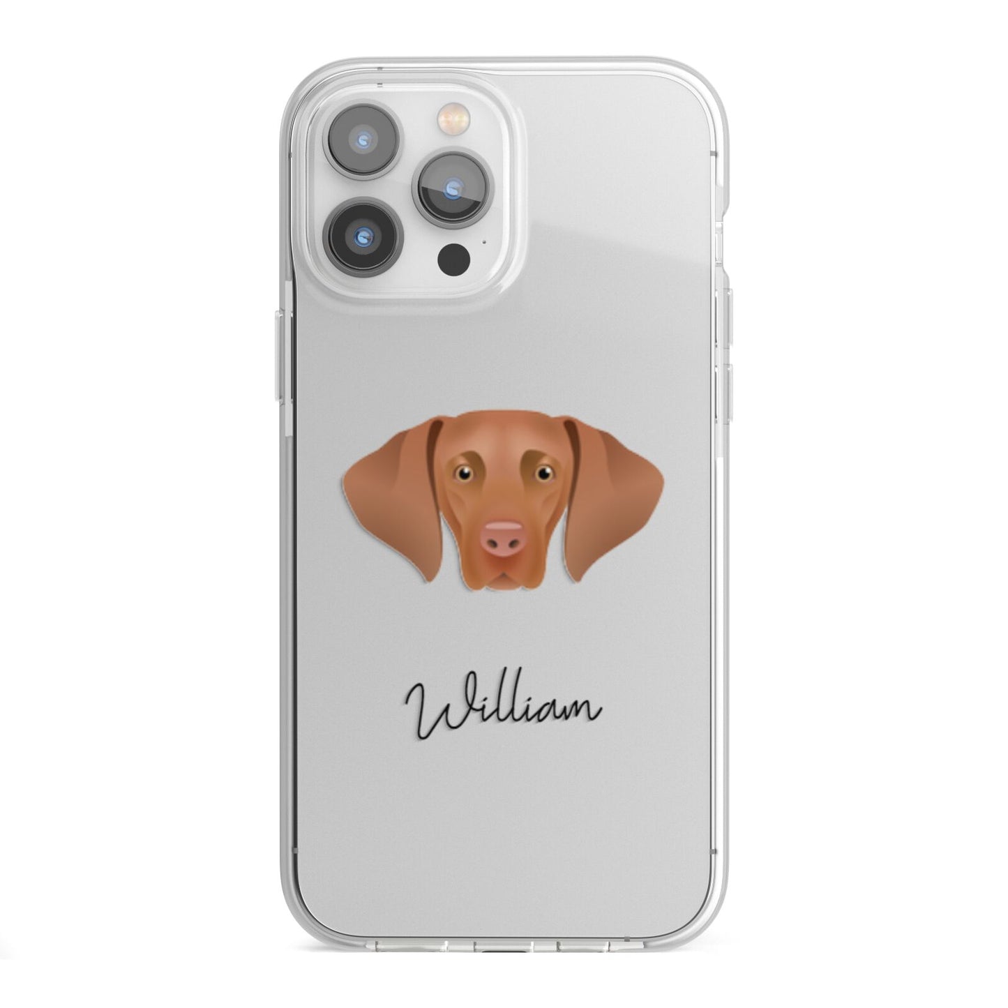Hungarian Vizsla Personalised iPhone 13 Pro Max TPU Impact Case with White Edges