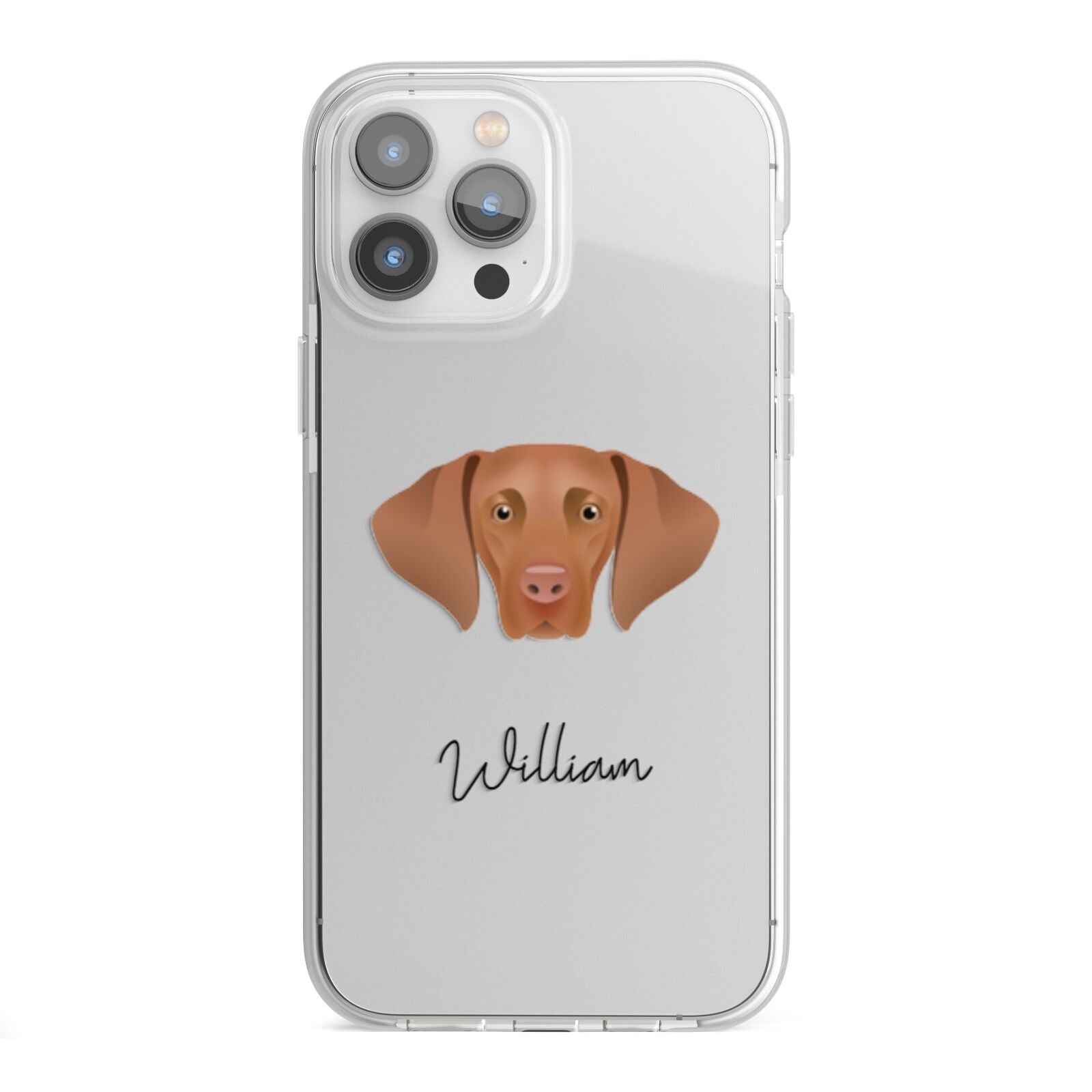 Hungarian Vizsla Personalised iPhone 13 Pro Max TPU Impact Case with White Edges