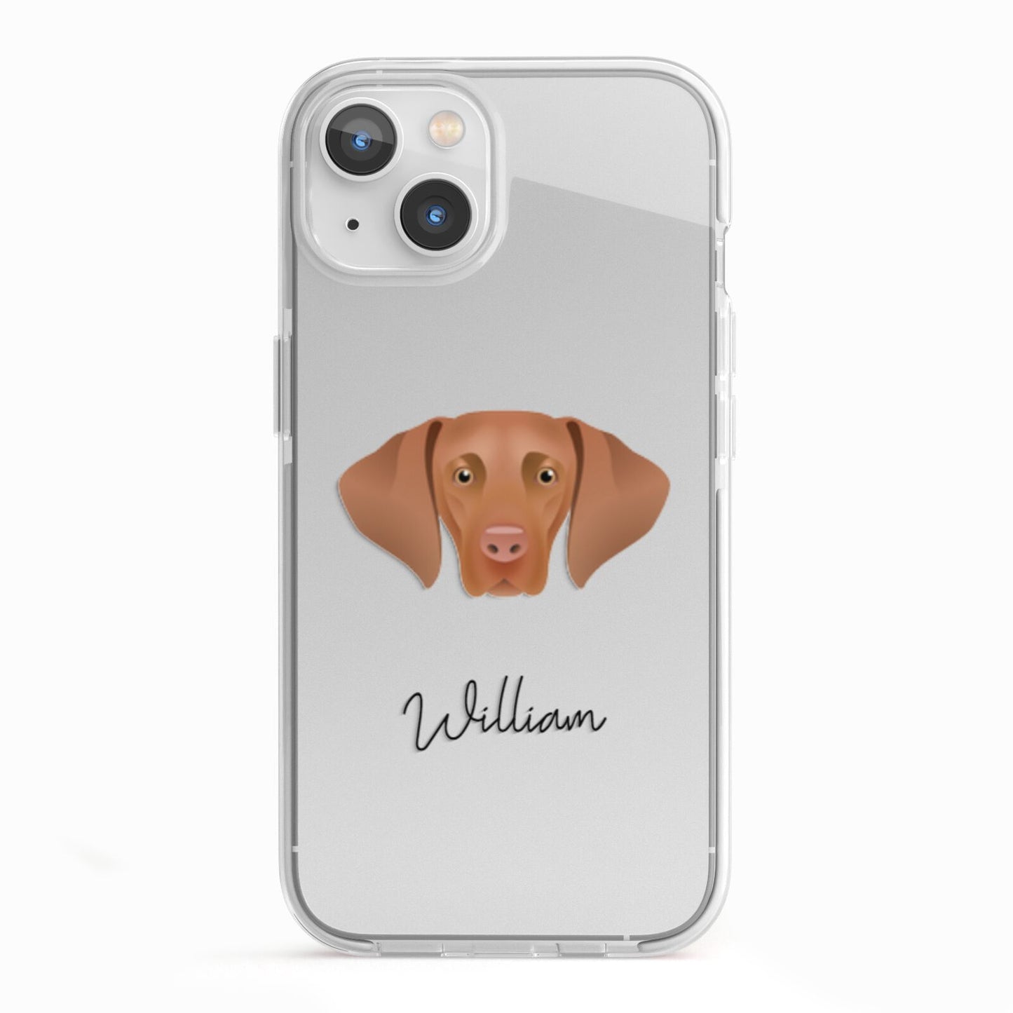Hungarian Vizsla Personalised iPhone 13 TPU Impact Case with White Edges