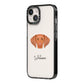 Hungarian Vizsla Personalised iPhone 14 Black Impact Case Side Angle on Silver phone