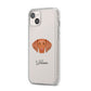 Hungarian Vizsla Personalised iPhone 14 Plus Clear Tough Case Starlight Angled Image