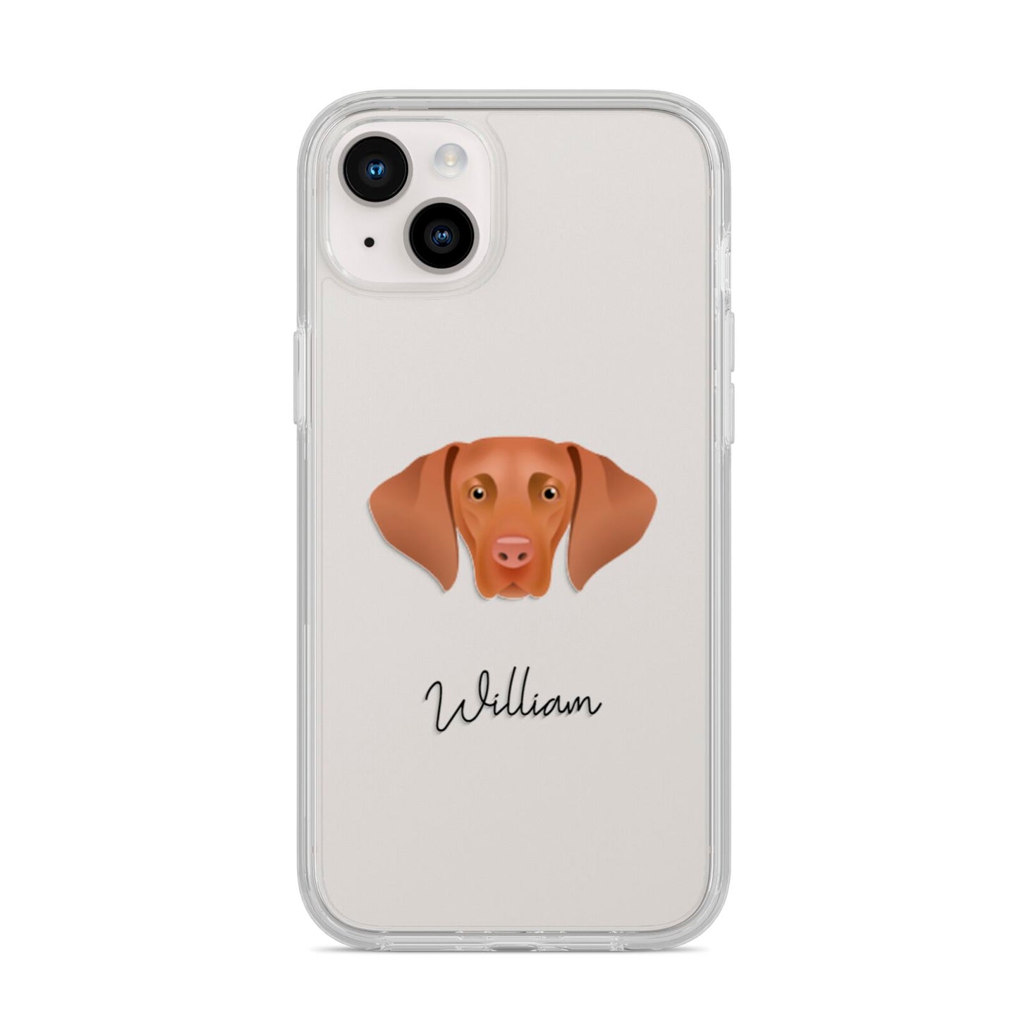 Hungarian Vizsla Personalised iPhone 14 Plus Clear Tough Case Starlight