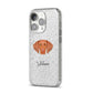 Hungarian Vizsla Personalised iPhone 14 Pro Glitter Tough Case Silver Angled Image