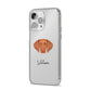 Hungarian Vizsla Personalised iPhone 14 Pro Max Clear Tough Case Silver Angled Image